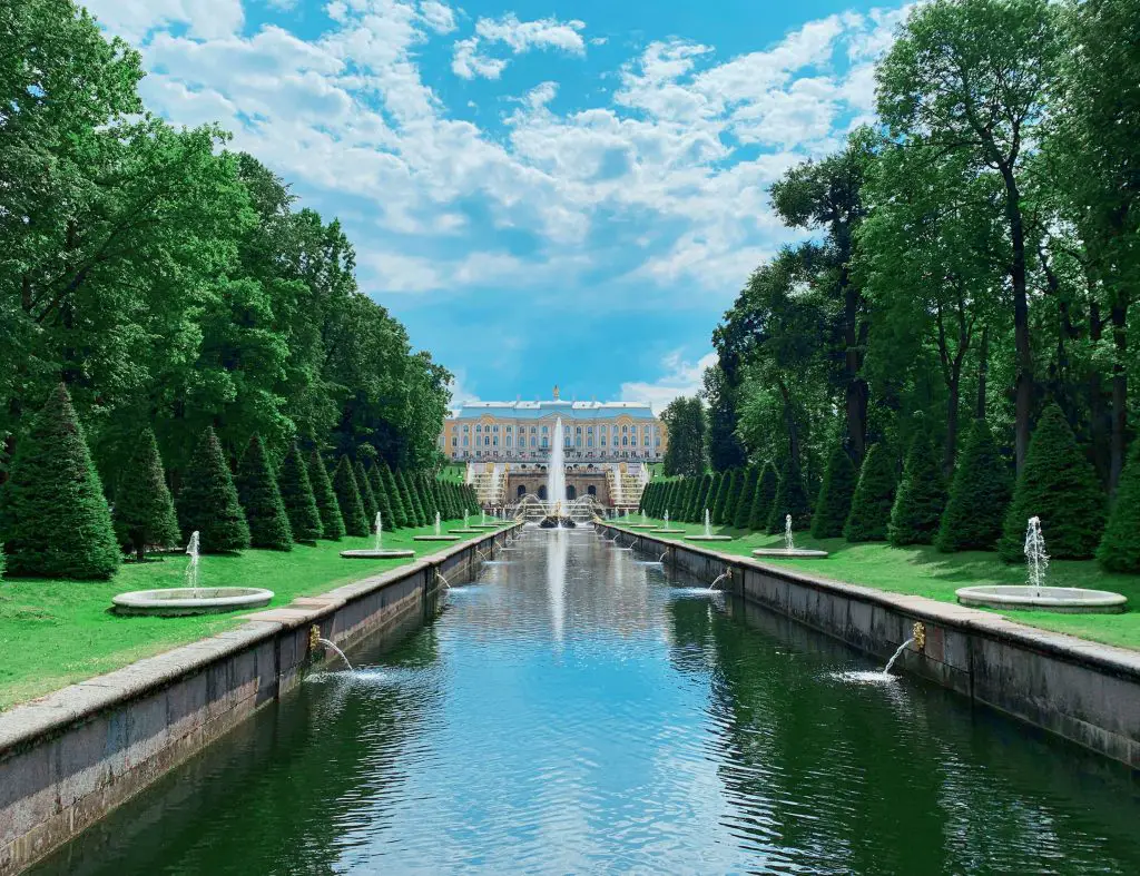 Peterhof Palace gardens near St. Petersburg